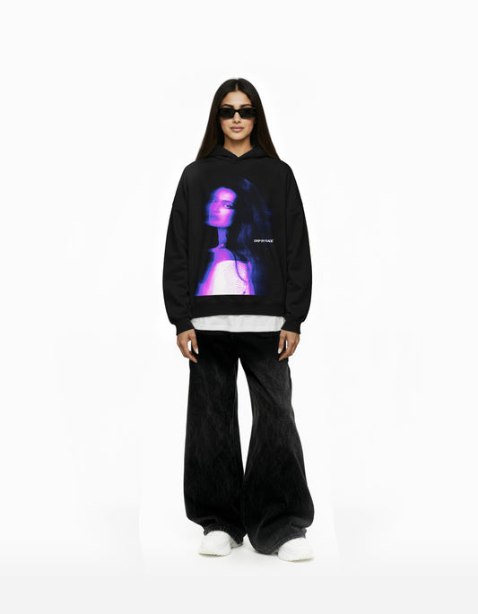 REKHA BIG PRINT BOXY HOODIE