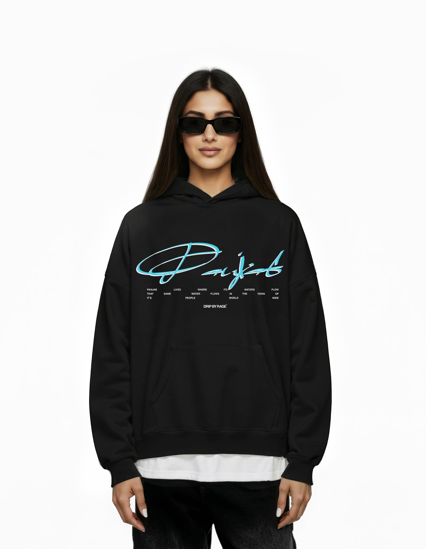 WATER OF PANJAB SUN FADED BOXY HOODIE