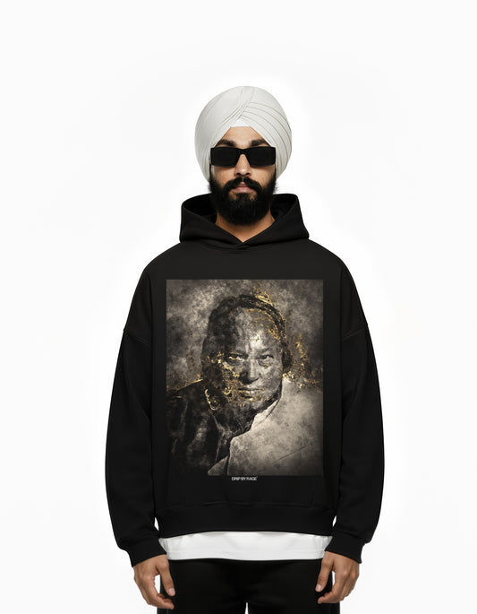 NUSRAT GOLD LEAF SUN FADED BOXY HOODIE
