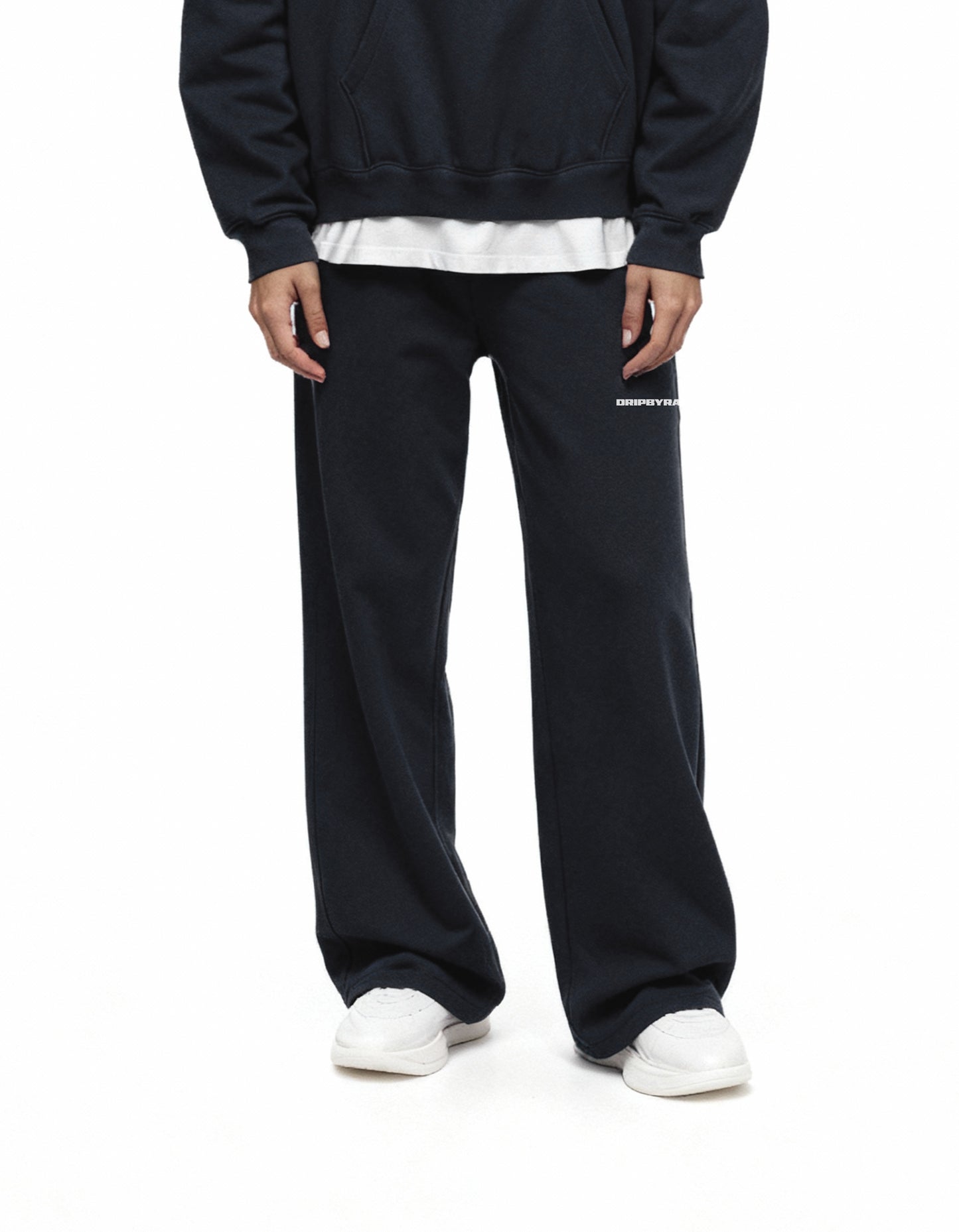 NAVY BLUE RELAXED STRAIGHT SWEATPANTS