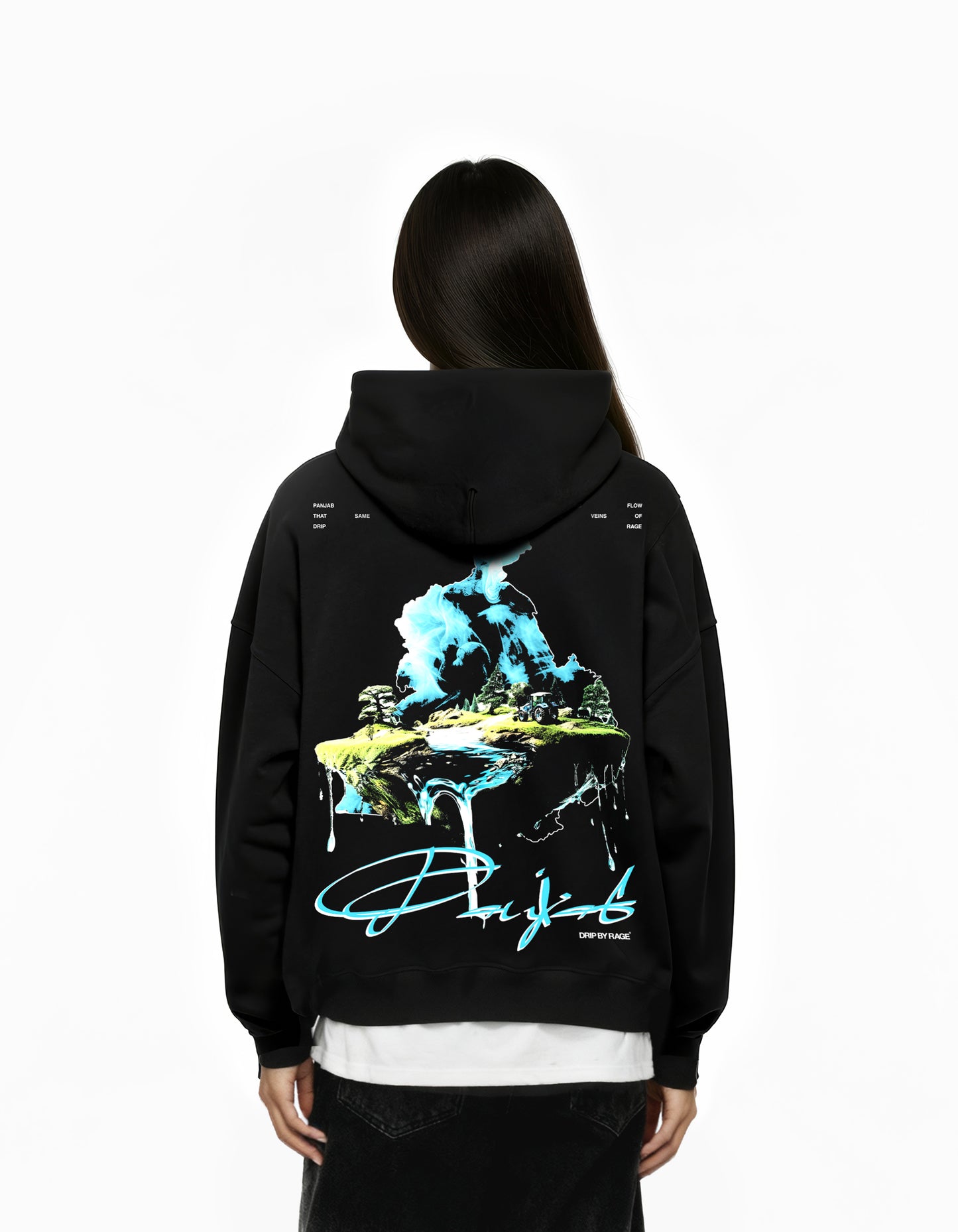 WATER OF PANJAB SUN FADED BOXY HOODIE