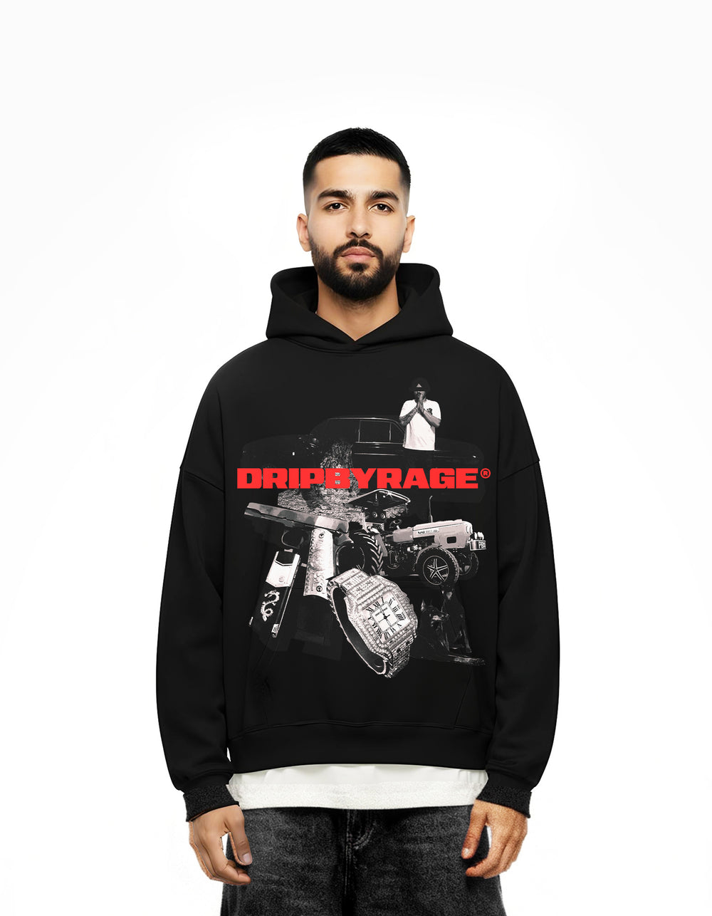 LIFE OF HIP-HOP BIG PRINT BOXY HOODIE