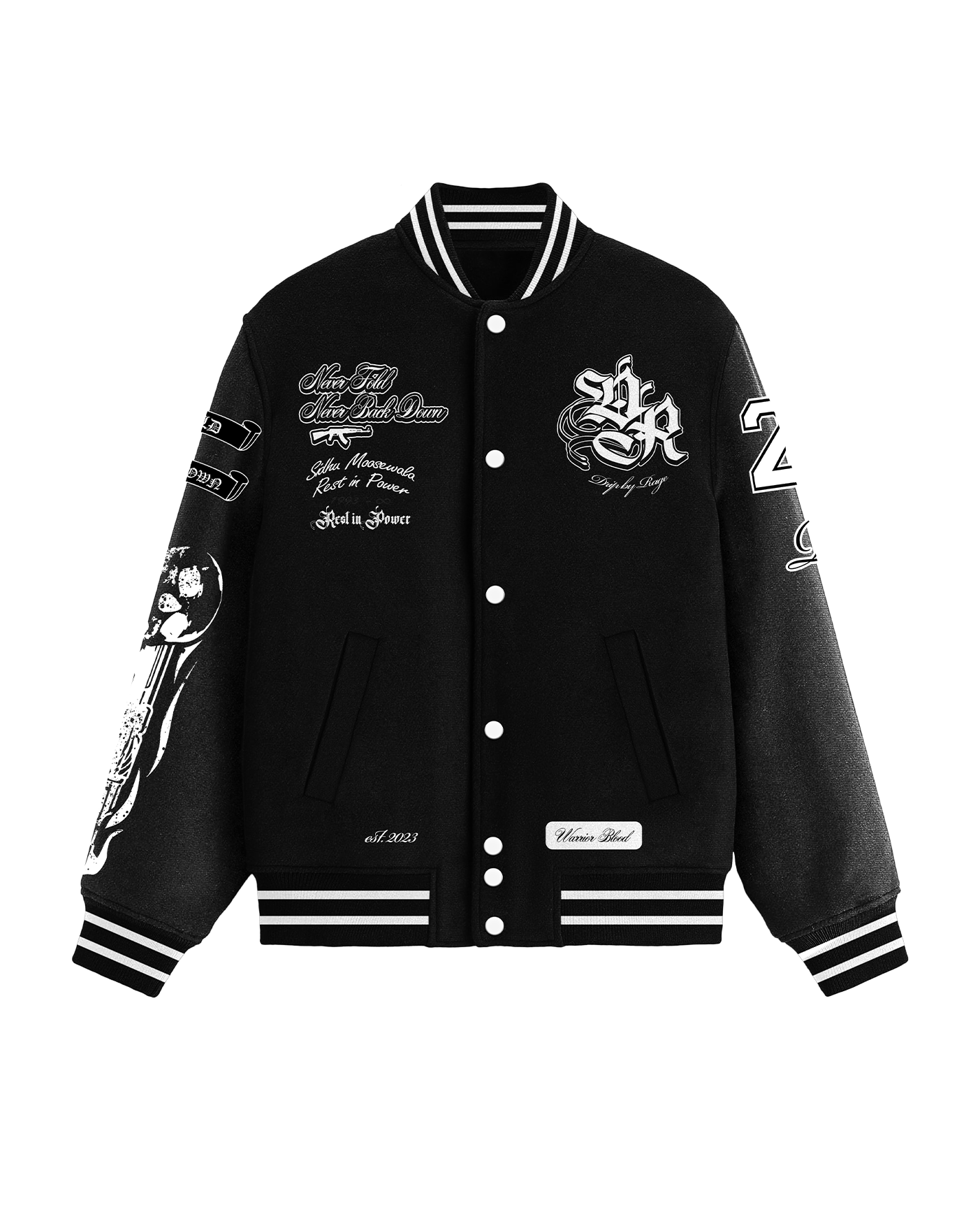 NEVER FOLD ULTIMATUM VARSITY BOMBER JACKET – Drip by Rage