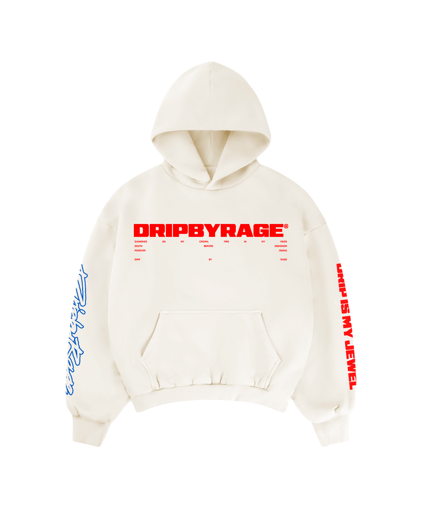 BLUE JEWEL SUN FADED BOXY HOODIE - Drip by Rage