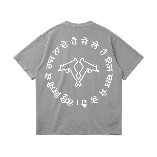 SEIZE AND RULE OVERSIZED FADED T-SHIRT GREY