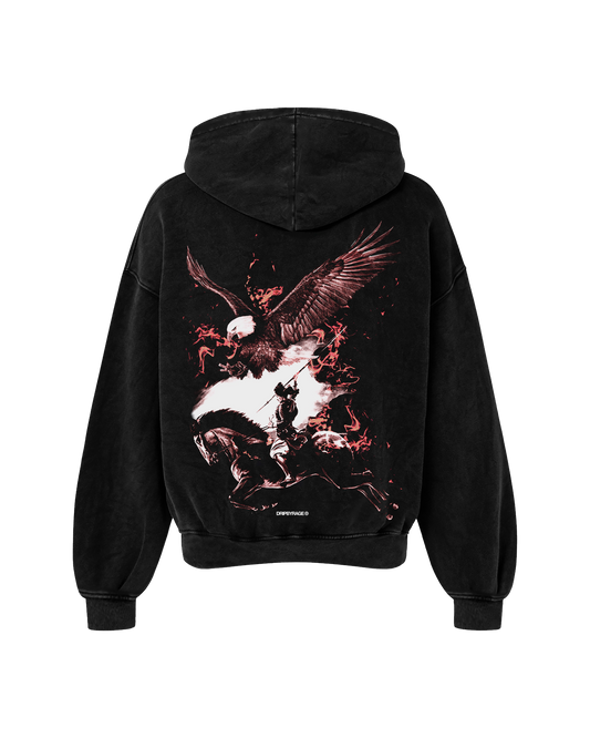 NO FEAR RED EDITION OVERSIZED FADED HOODIE BLACK