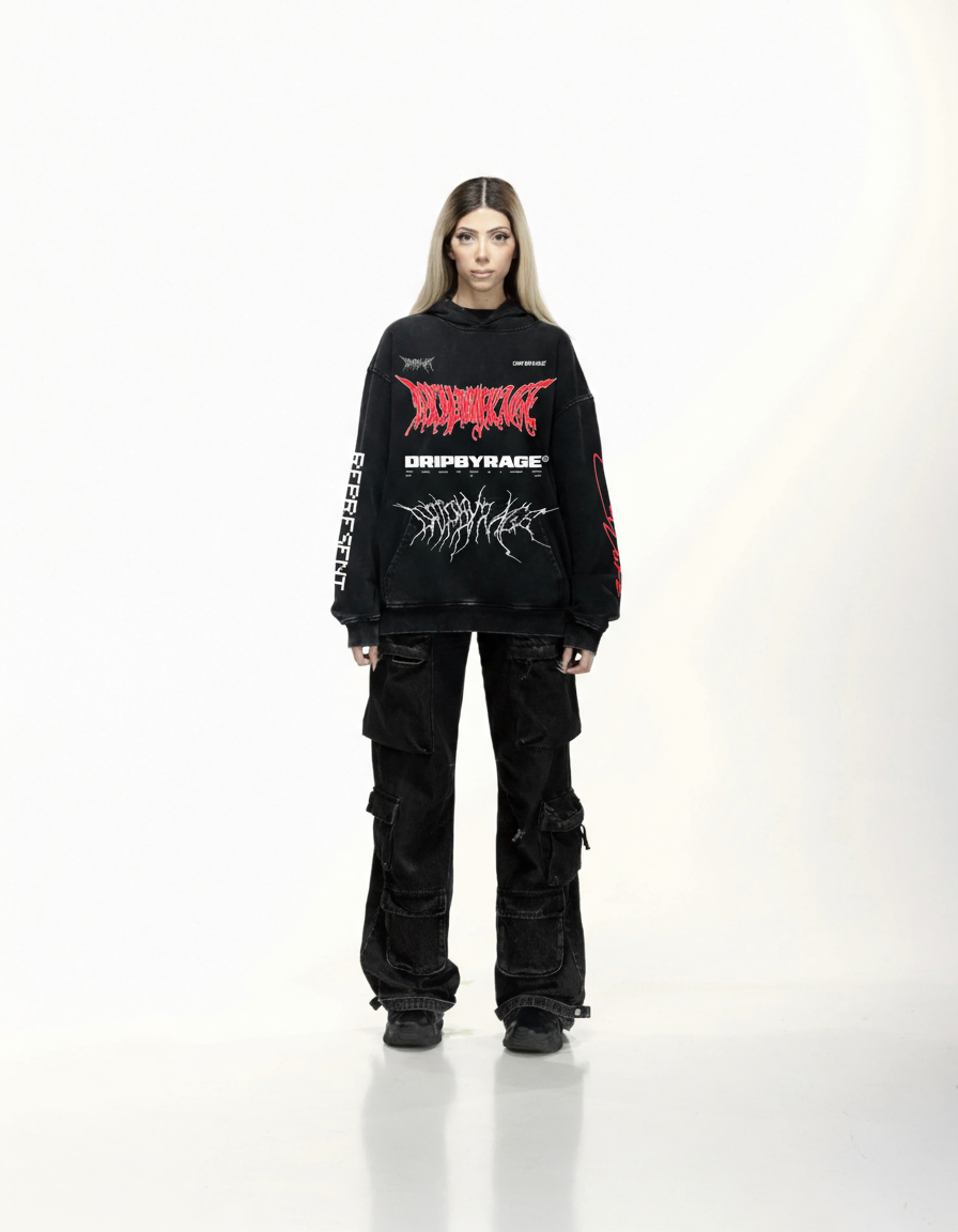 RAGE RACING V2 FADED HOODIE