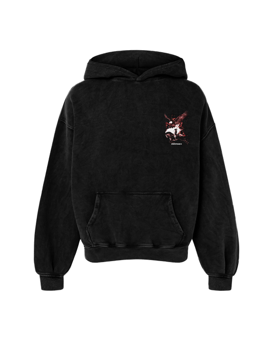 NO FEAR RED EDITION OVERSIZED FADED HOODIE BLACK