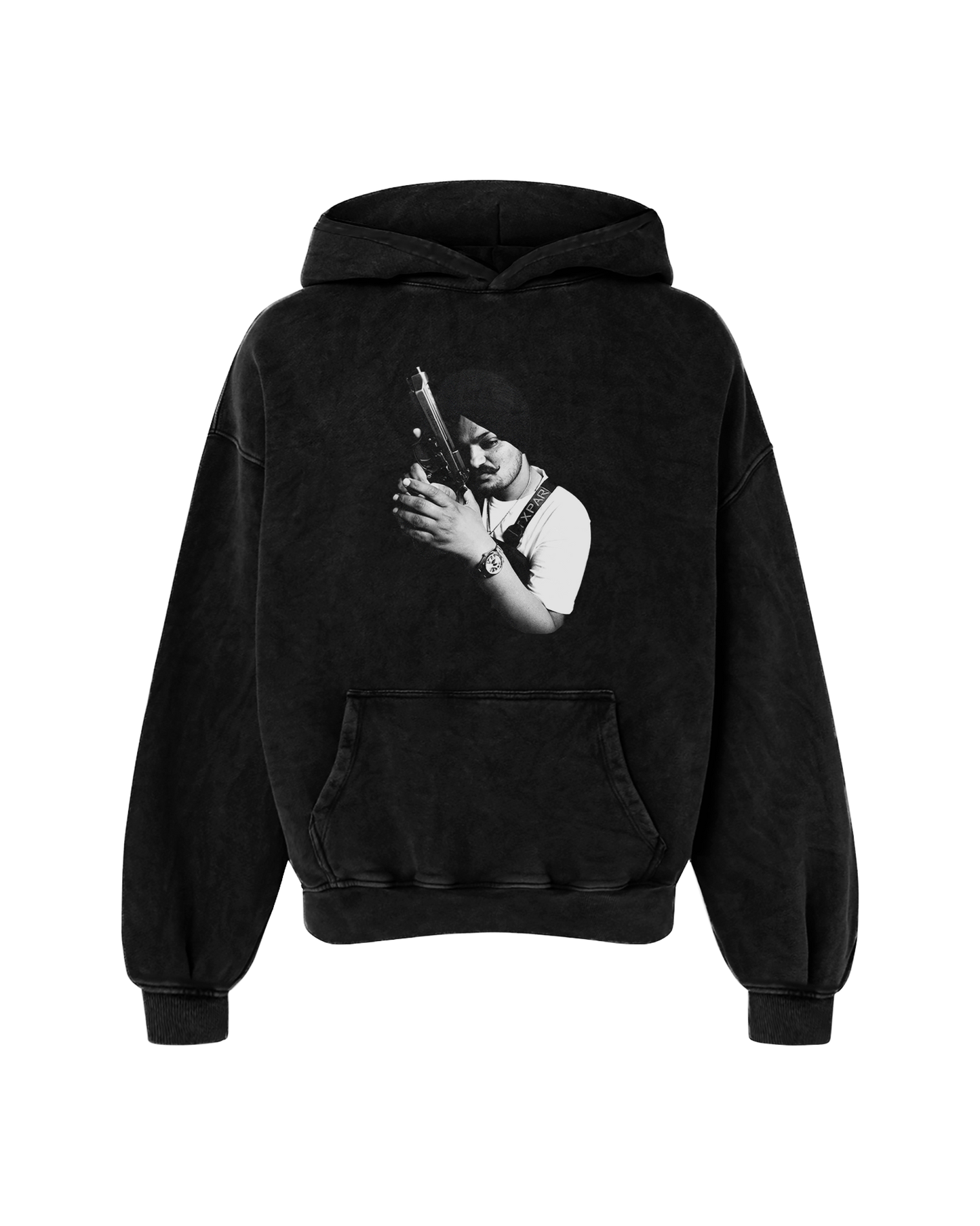 THE GOAT OVERSIZED FADED HOODIE BLACK