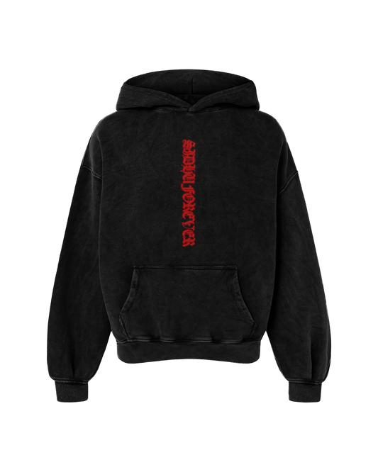 SIDHU FOREVER OVERSIZED FADED HOODIE BLACK