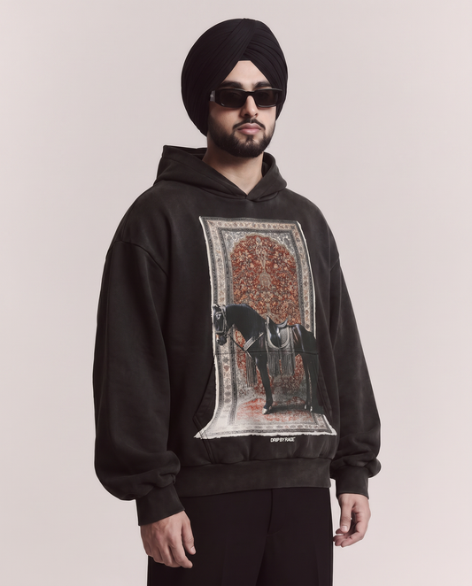 ROYALTY BIG PRINT HOODIE SUN FADED