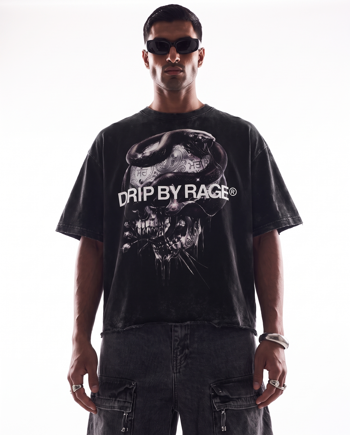 BLACK CHROME FADED T-SHIRT