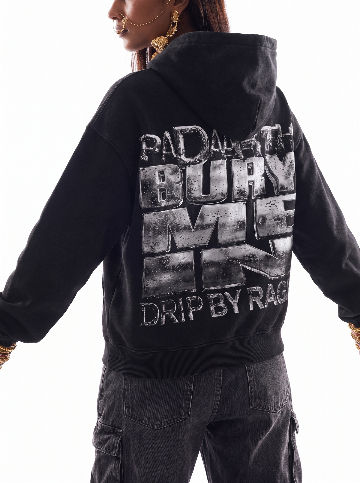 BLACK HEAVEN FADED ZIP-UP HOODIE