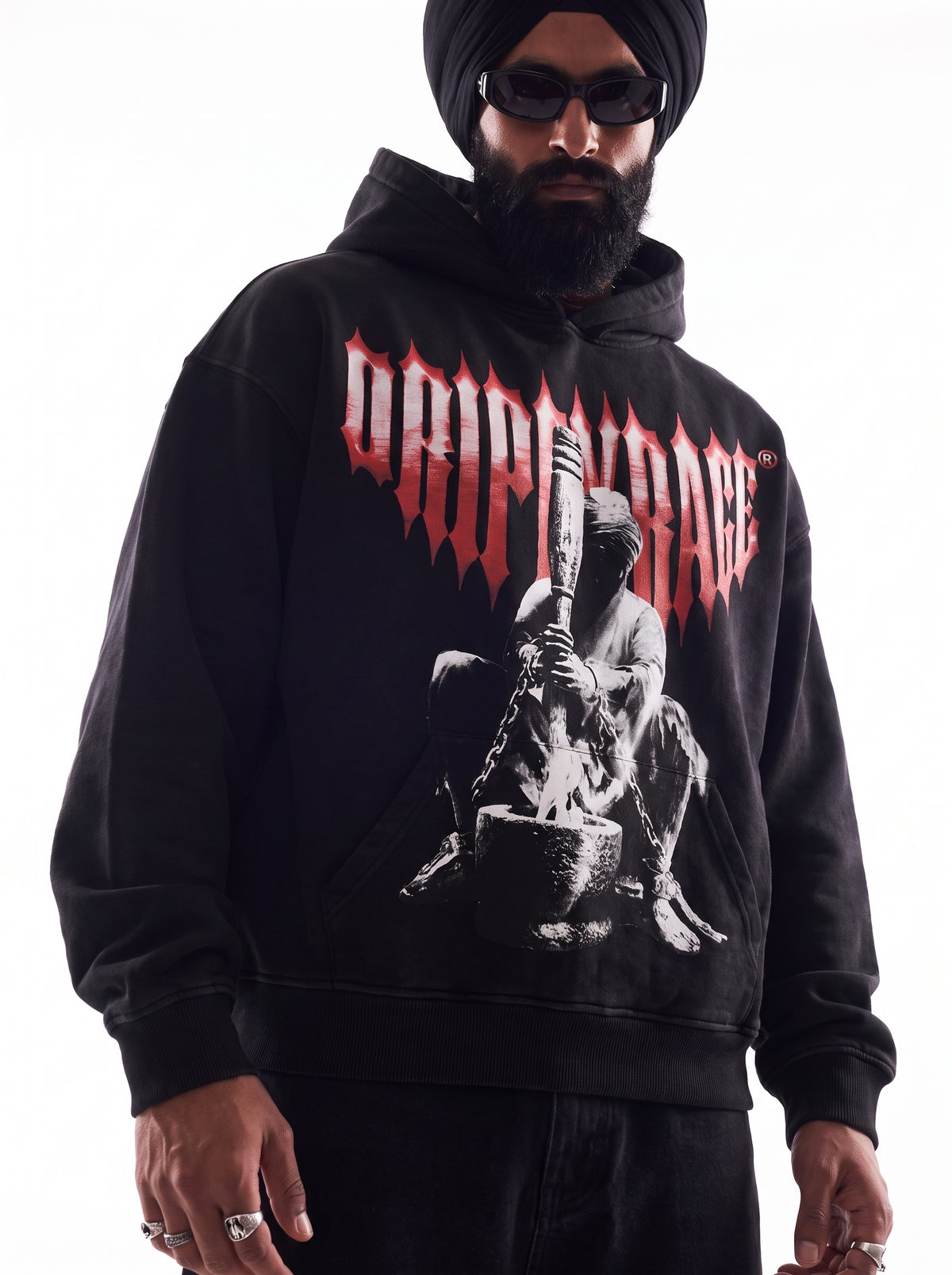 FLOWER 1699 FADED ZIP-UP HOODIE