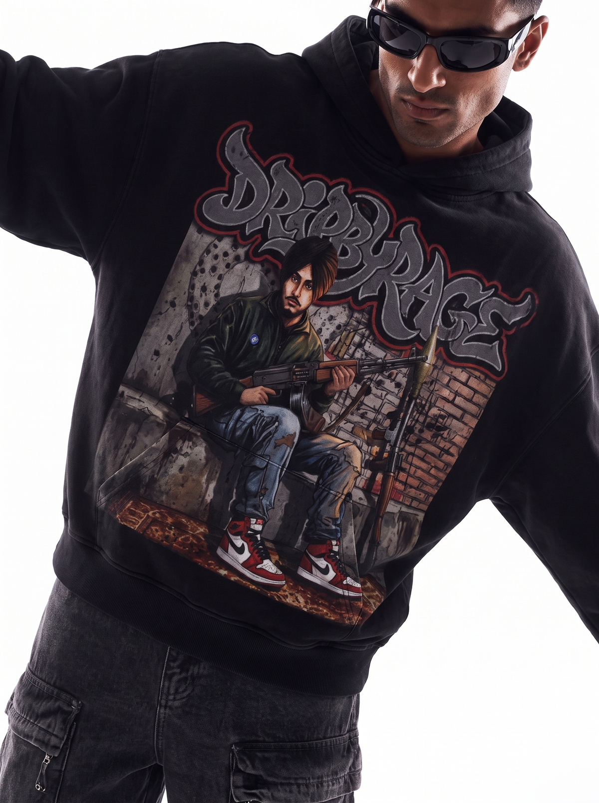 REBEL STORM WASHED HOODIE