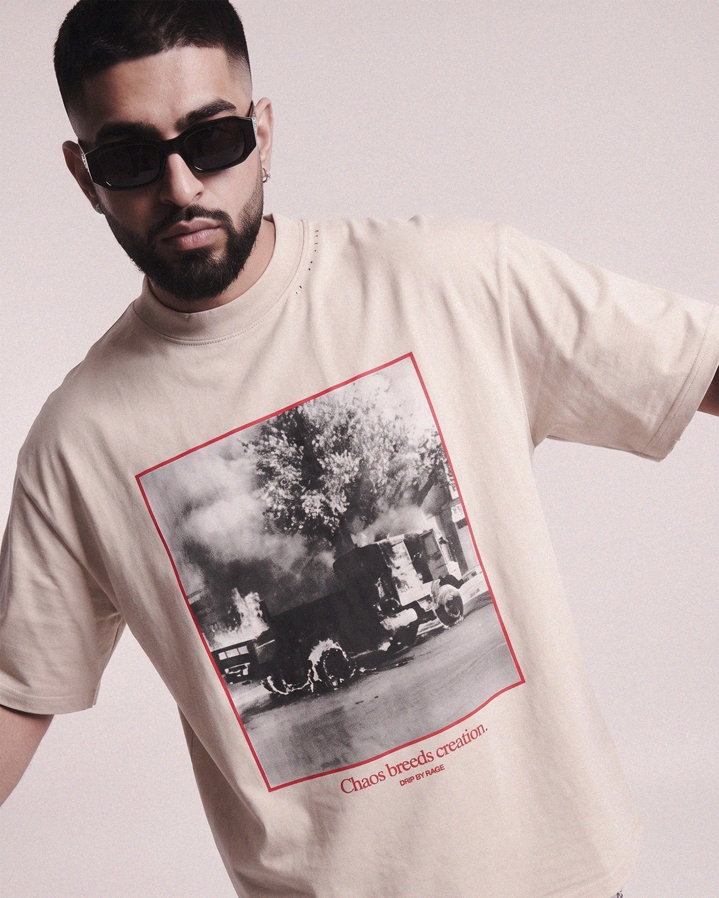 CHAOS OVERSIZED DISTRESSED T-SHIRT Drip by Rage