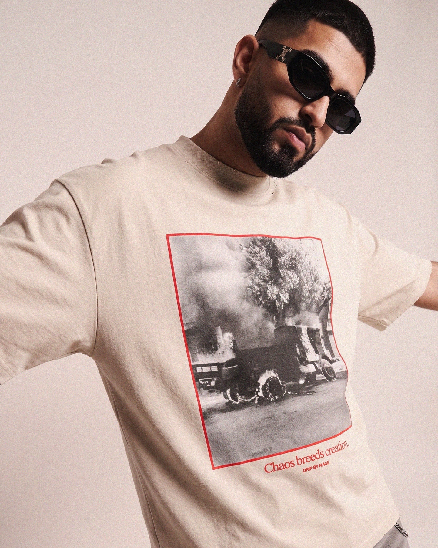 CHAOS OVERSIZED DISTRESSED T-SHIRT Drip by Rage