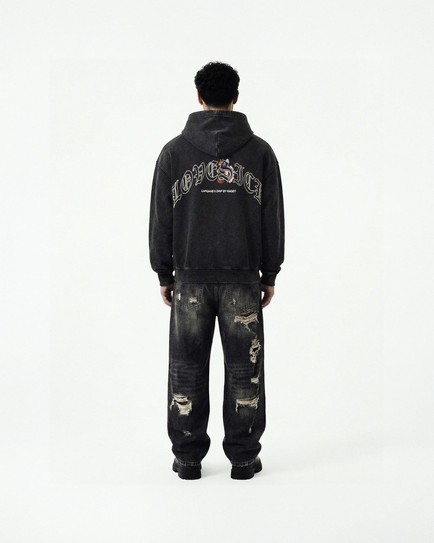 LOVESICK ZIP-UP FADED HOODIE - Drip by Rage