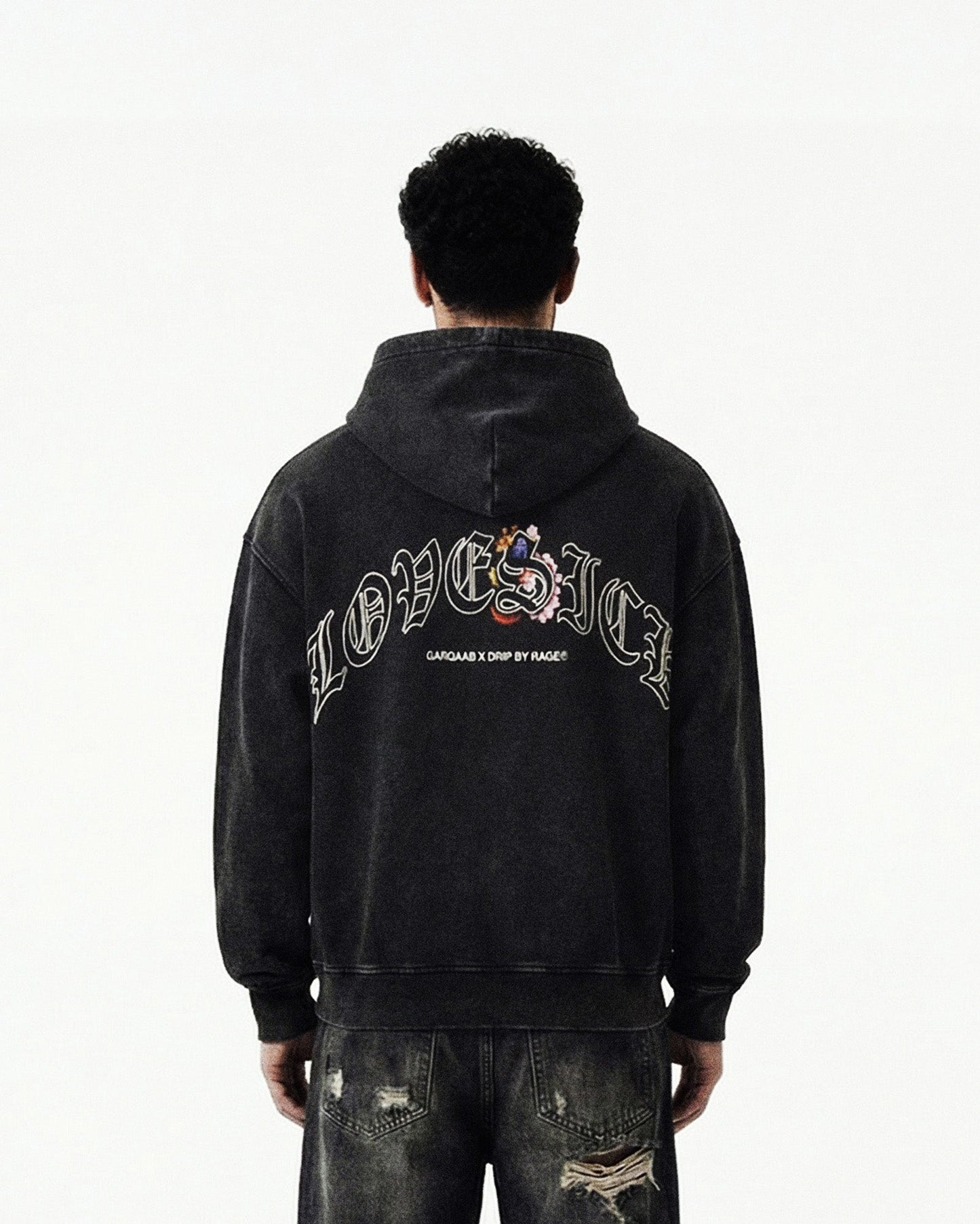 LOVESICK ZIP-UP FADED HOODIE - Drip by Rage