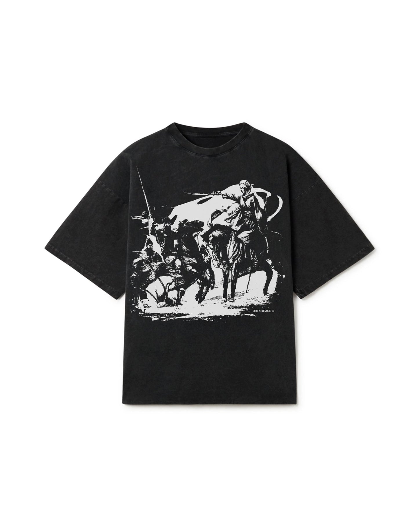 MAI BHAGO OVERSIZED FADED T-SHIRT BLACK - Drip by Rage