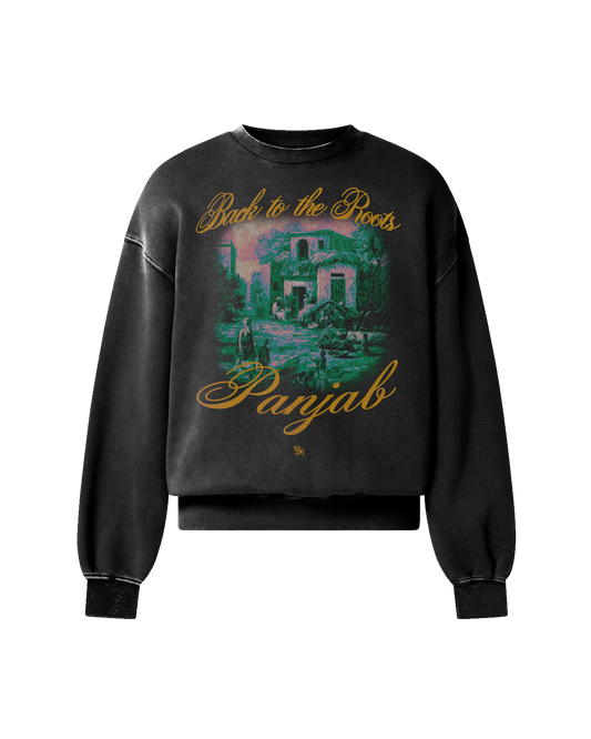 BACK TO THE ROOTS FADED SWEATSHIRT BLACK