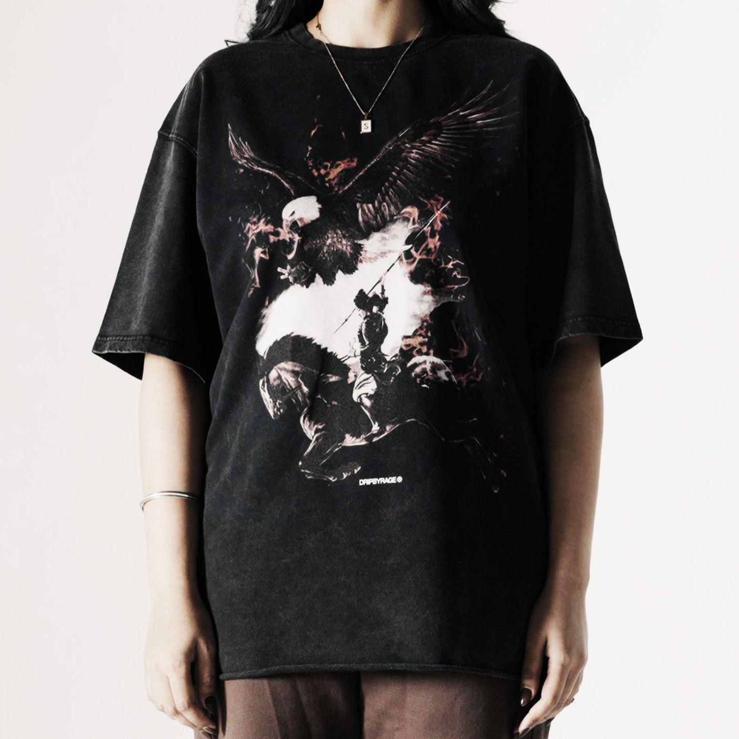 NO FEAR RED EDITION OVERSIZED FADED T-SHIRT BLACK