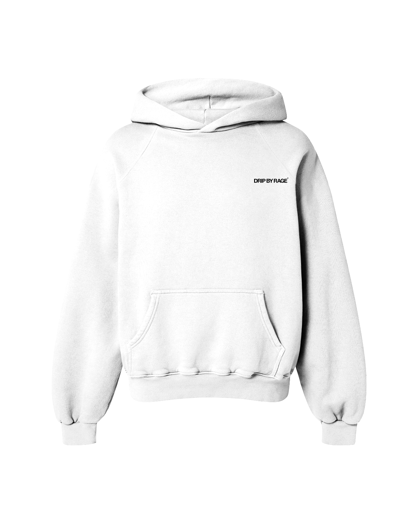 WHITE OVERSIZED FLEECE HOODIE