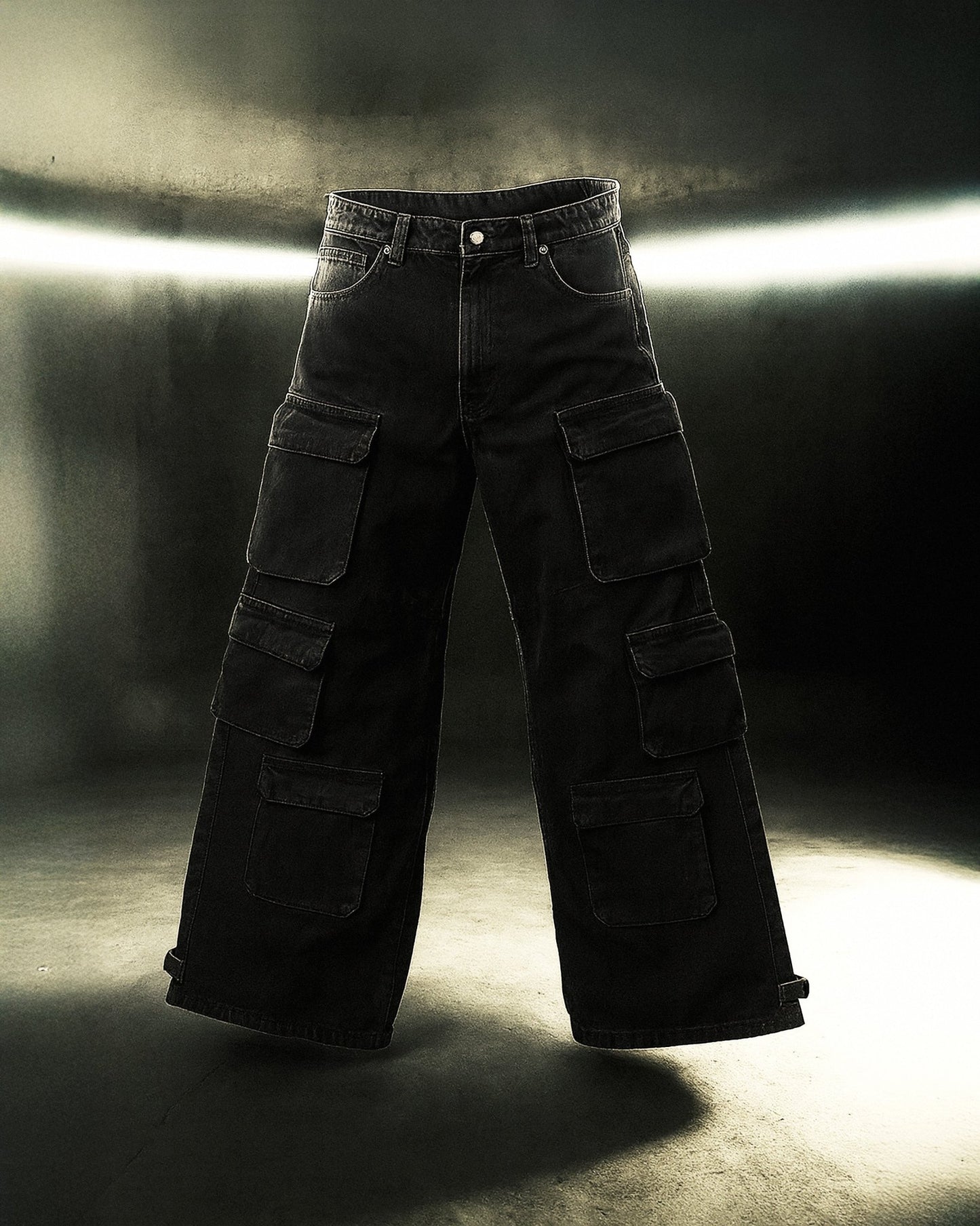 WASHED BLACK CARGO DENIM - Drip by Rage