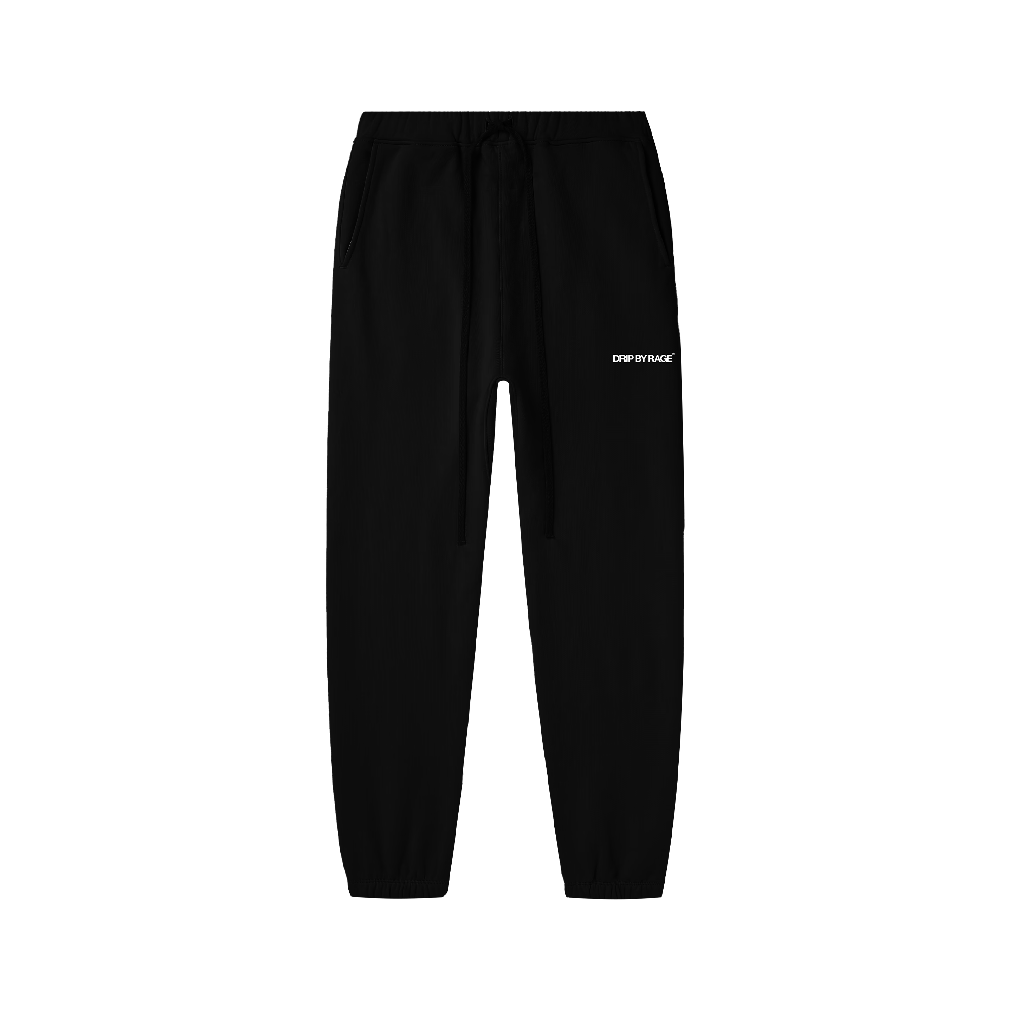 BLACK OVERSIZED TAPERED FLEECE SWEATPANTS